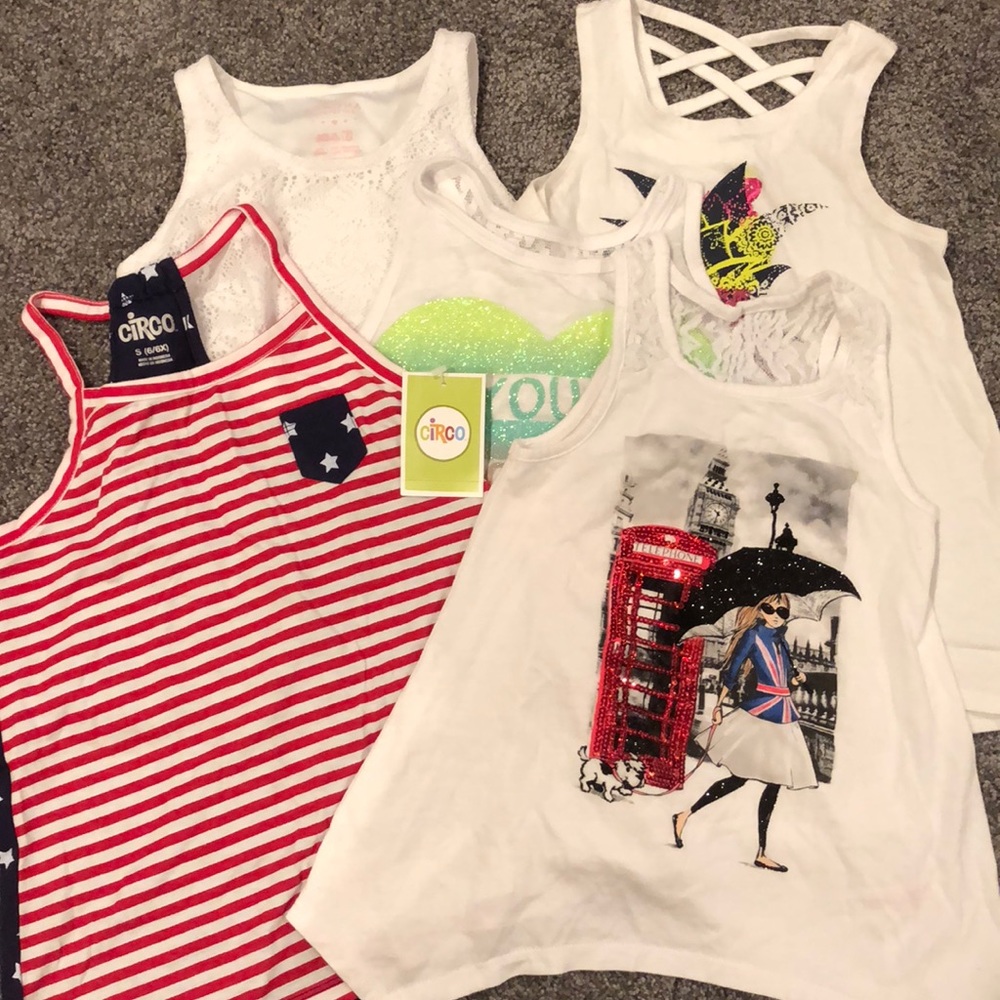 5 gently worn tank tops